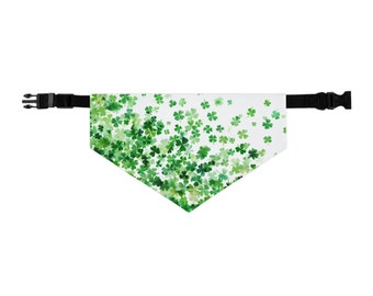 Shamrock Pet Bandana Collar, Saint Patricks Day pet bandana, dog bandana, cute dog bandana, slip over collar bandana, pet clothing