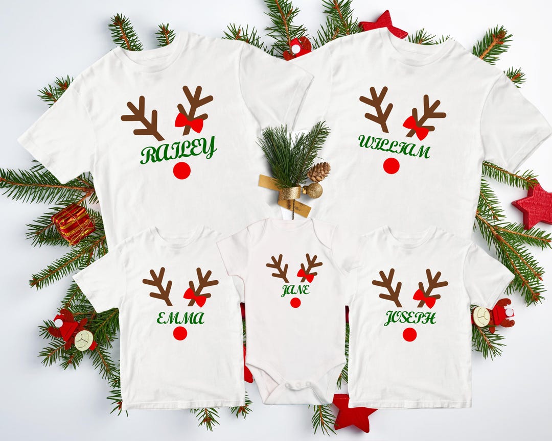Camiseta Divertida De Renos Navideños – Tallas S A 3XL, Algodón 100%, Diseño Serigrafiado