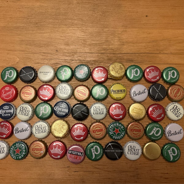 Mix of 50 Used bottle top caps
