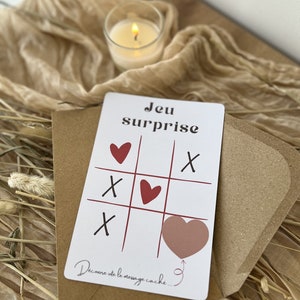Tic-tac-toe scratch card / personalized scratch card / good for / surprise / love