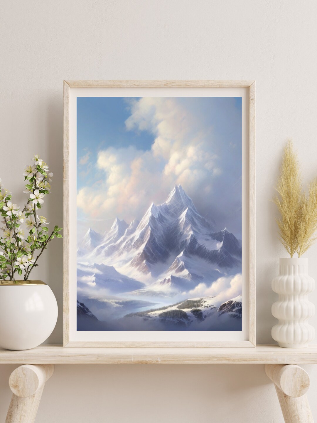 The Picture Depicts an Impressive Mountain Ridge That Rises High Under ...