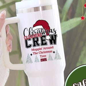 Personalized Trendy Christmas Cleaning Crew 40oz Tumbler Housekeeping Service Gift Holiday Cleaning Staff Present Maid Service House Lady Gi