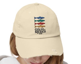 Cappello da baseball Gulf of Mexico Distressed: berretto in twill di cotone