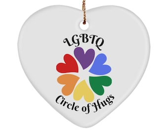 Subtle Pride LGBTQ Ornament LGBTQ Gift Funny LGBTQ Gift Rainbow Ornament Girfriend Anniversary Pride Month Hugs for Pride