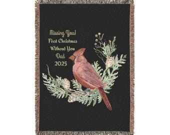 Ich vermisse dich Erinnerung gewebte Decke Passen Sie diesen Gedenkwurf mit Personalisierung an