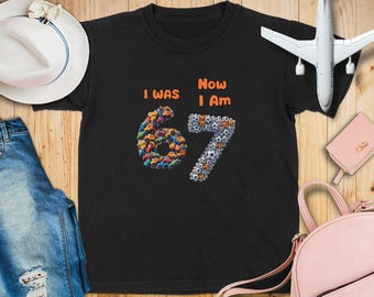 Geburtstag T-Shirt Ich war 6, jetzt bin ich 7 T-Shirts, Lastwagen und Fußbälle Grafik, lustiges Geburtstagsgeschenk, einzigartiges Geschenk zum siebten Geburtstag