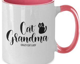 Tazza da caffè Crazy Cat Lady, design carino con 6 gatti e