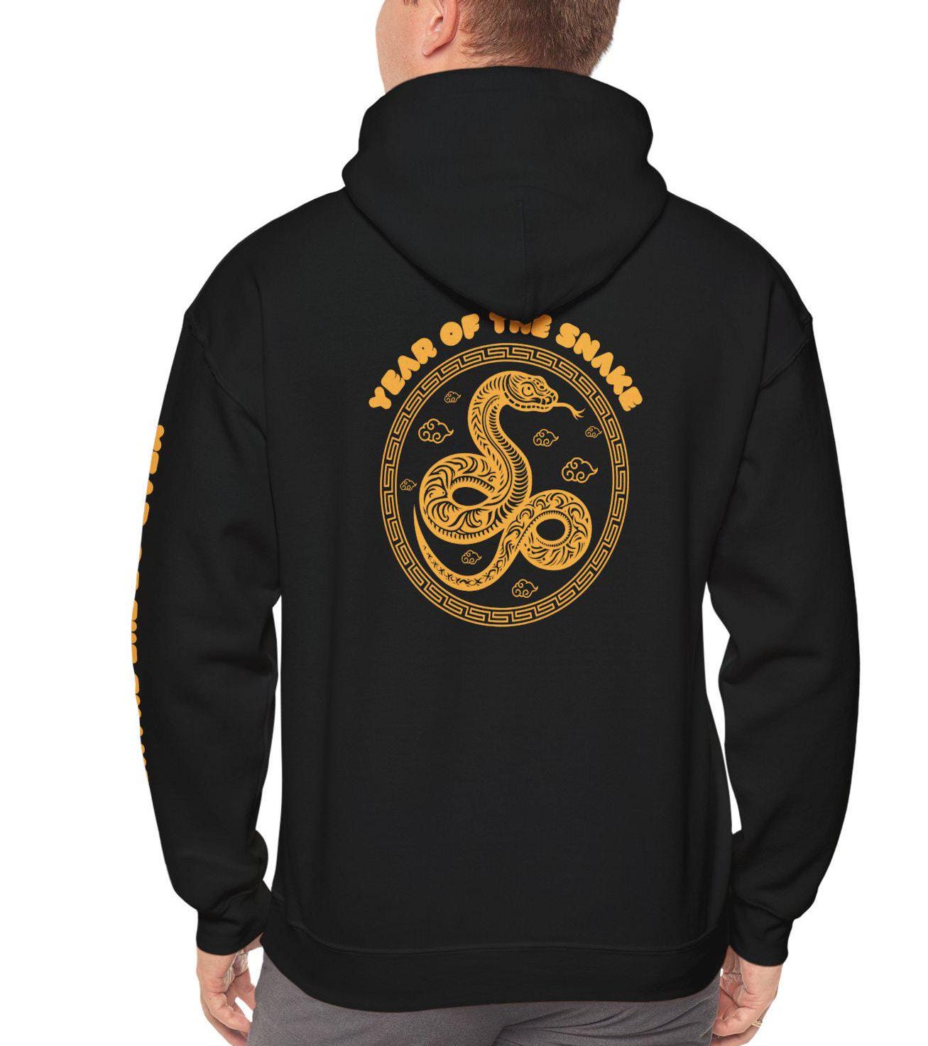 Lunar New Year Unisex Snake 2025 Hooded Sweatshirt Chinese Zodiac Year of the Snake Pullover Lunar New Year Apparel Festival Sweatshirt