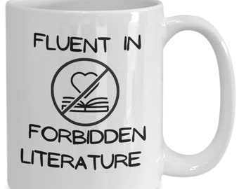 Banned Books Coffee Mug: Librarian Bookworm Gift
