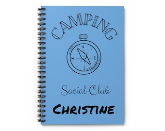 Personalized Camping Journal: Ruled Line Spiral Notebook