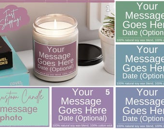 Custom Photo Soy Candle: Personalized Memorial Gift, 9oz