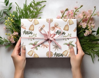 Personalized Christmas Wrapping Paper, Custom Wrapping Paper