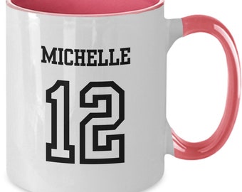 Personalized Football Mug: Custom Name & Number Gift