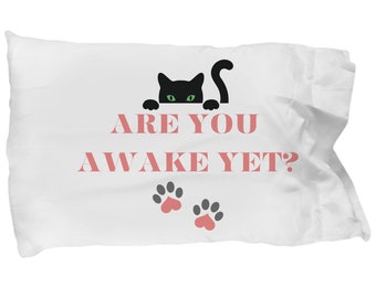 Funny Black Cat Pillowcase Cat Lover Cat Mama Cat Lady Pillowcase Humorous Customizable Pillowcase Personalized Gift