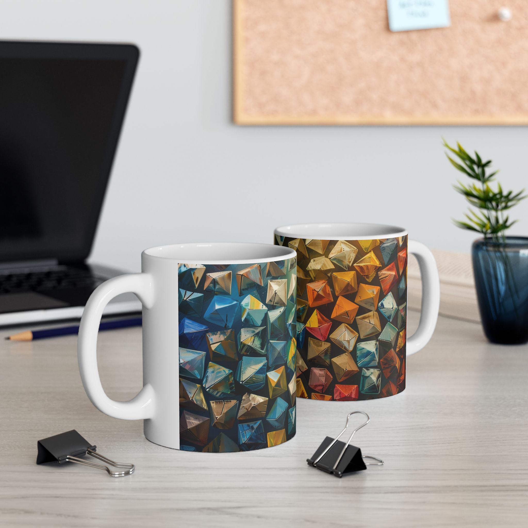 Tiny Pyramid Art Coffee Cup, Geometric Shapes Mug, Colorful Abstract Unique  Design, Perfect Gift for Art Lovers, 3D Style Art, Cool Cups - Etsy
