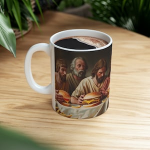 The Last Dinner Mug, Last Supper Cup, Bible Stories Mug, Christian Mug, Funny Jesus Mug, Religious Gift Ideas For Family, Fun Christmas Gift