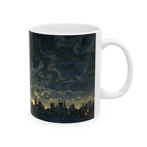 Mug Blanc Motif Espace Avec étoiles, Planètes, Aliens, Astronautes Et Chiens - Céramique Neuve