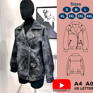 Patron de couture PDF pour veste en cuir