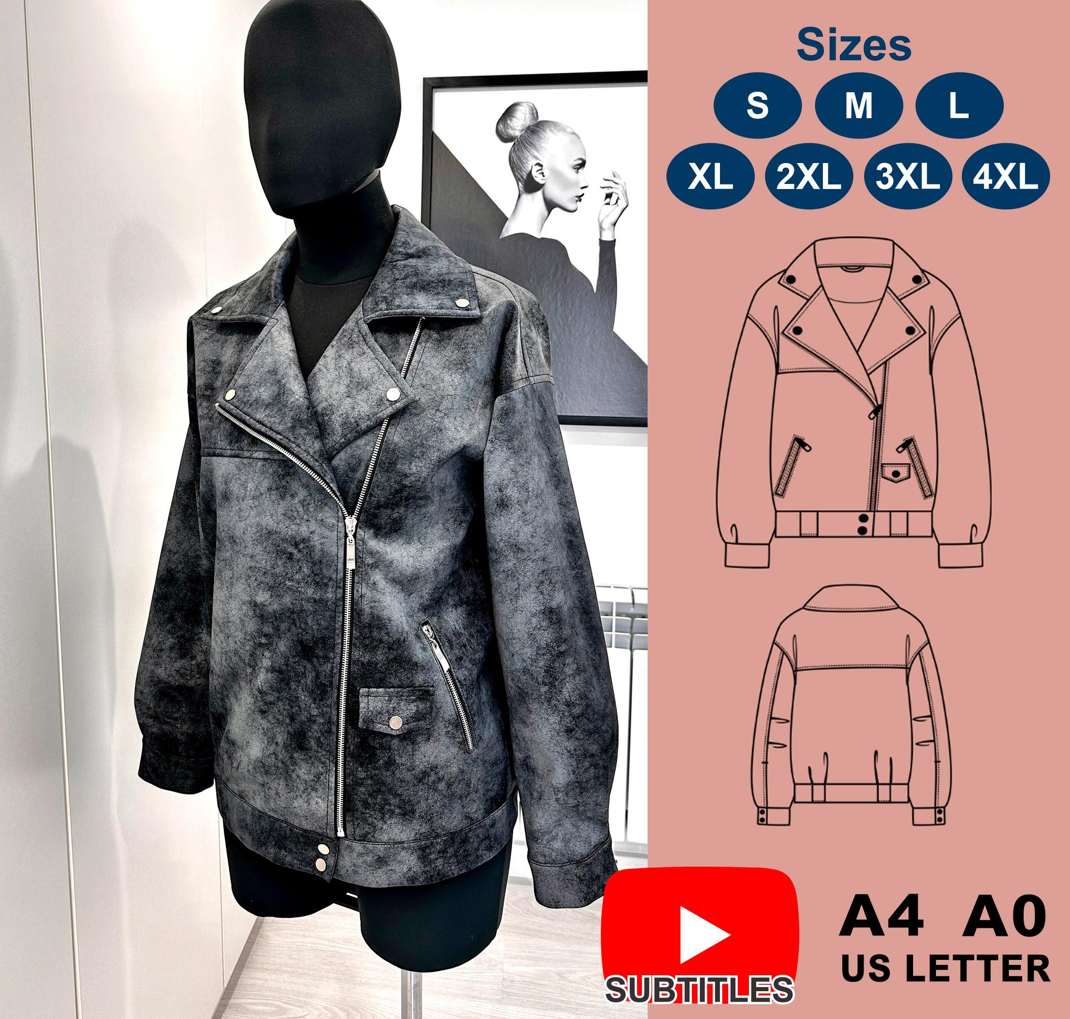 Leather Jacket PDF Sewing Pattern - Etsy
