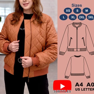 Bomber Jacket PDF Sewing Pattern - Etsy