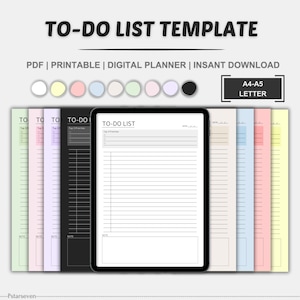 Printable To Do List Planner Template, Digital To Do List, Daily Planner, Digital Download, Instant Download, PDF/A4-A5-LETTER