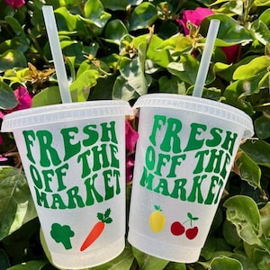 Fresh Off The Market Bachelorette Party Cups, Bridal Party Gifts, Bach Party Weekend, Bach Party Favors, Love in Full Bloom, Farmers Market