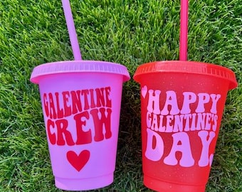 Galentines Day Party Cups, Galentines Crew, Best Friend Valentines, Party Favors, Cupid and Cocktails, Girls Night Out