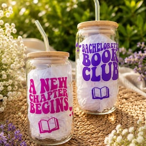 A New Chapter Begins Iced Coffee Tumbler, Custom Bachelorette, Book Lover Bride, Bach Gifts, Girls Trip Weekend, Book Club