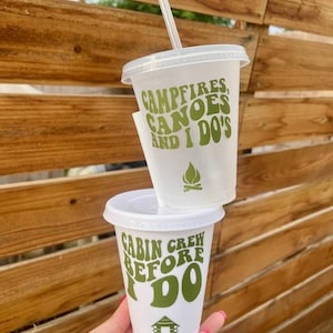 Camp Bachelorette Cups, Cabin Crew Before I Do, Camp Bachelorette Party Favors, Lake Camp Bachelorette, Camping Decorations, Cabin Bride