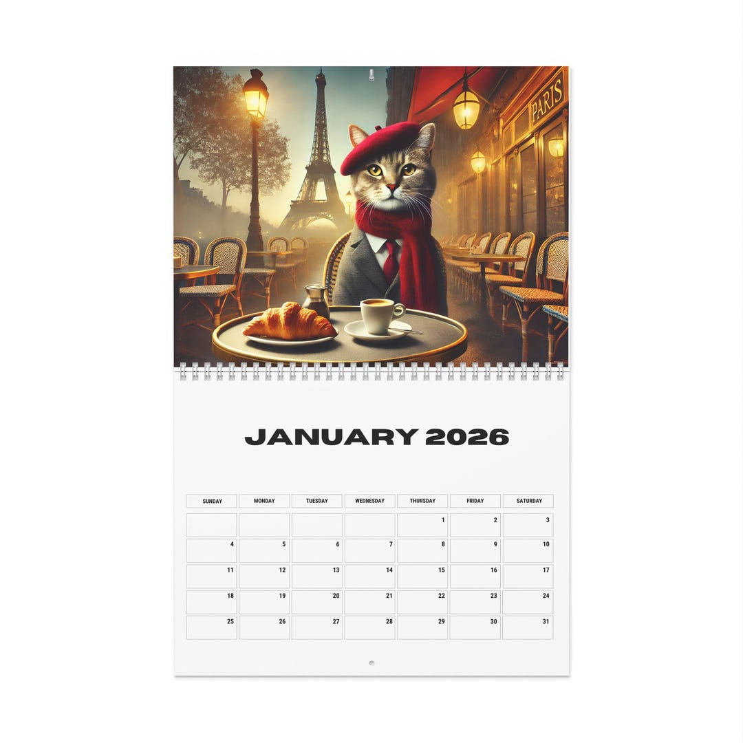 Funny Cat Calendar, 2025 Monthly Wall Calendar, Cat Themed Gifts For