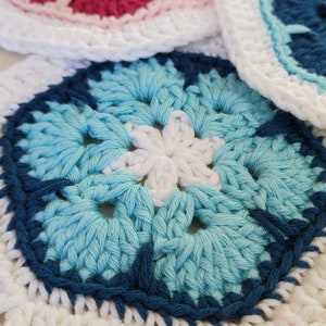 Easy African Flower Hexagon pattern, Beginner Crochet Hexi, Good for DIY Top, Bag, Blanket, sweaters, vests, pants, stockings, Violet