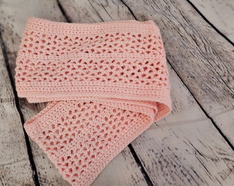 Pink Scarf Crochet Pattern, Elegant Light Lovely Brittany