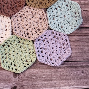 Easy Crochet Hexagon Pattern, Beginner Crochet Pattern, Very Easy, Quick Project, Granny Hexagon, Hexagon Tile, Crochet Motif