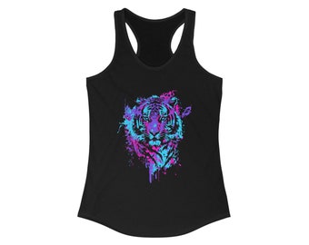 Débardeur tigre vibrant pour femme, débardeur personnalisé, touche de couleurs parfaite, création unique sur mesure, gâtez-la, faites-vous plaisir !