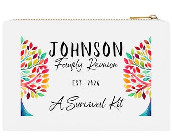 Trousse à cosmétiques personnalisée pour réunion de famille, trousse de survie en toile, cadeau pour arbre généalogique