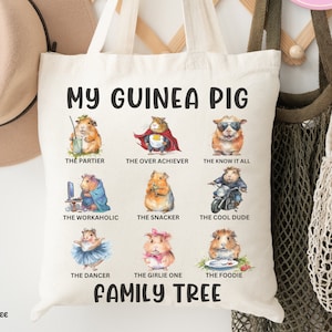 Guinea Pig Funny Family Tree The Getaway Bag for Guinea Pig Owners Cute Pet Lovers Gift Dad Present Animal Rodent Owner Silly Gift for Mom