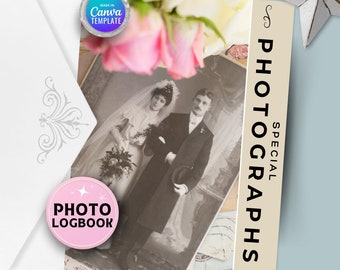 Genealogy Photo Album Template Canva Customized Logbook Digital Family Photograph Tracker Ancestry Printable List Historian Digital Download