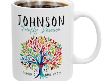 Tasse personnalisée pour réunion de famille, tasse arbre de vie avec nom personnalisé