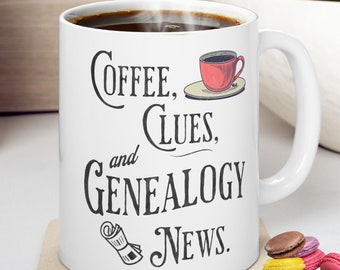 Genealogie Tasse, Kaffee, Hinweise, Familiengeschichte - Geschenk für Mama