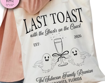 Einkaufstasche für Familientreffen, Letzter Toast mit den Geistern, Name Ort Datum Ancestor Thema Halloween Genealogie Geschenk, Ancestry Favor