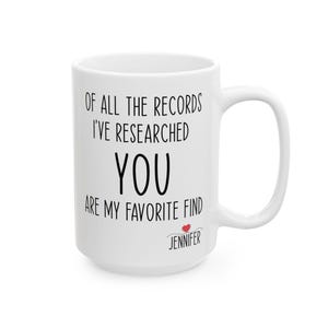 Personalisierte Genealogie-Tasse: Romantisches Geschenk für Familienhistoriker