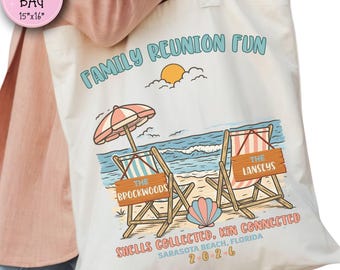 Personalisierte Familientreffen Strand Strandtasche: Vintage Vibe Andenken
