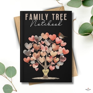 Cuaderno de árbol genealógico, recuerdos para niños, diario de tapa dura en blanco, regalo para mamá, libro de historia familiar, memorias, notas de investigación