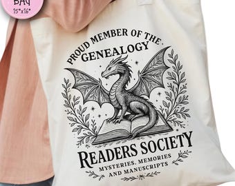 Genealogie Tragetasche: Drachen Grafik, Geschichtsbuch Liebhaber Geschenk
