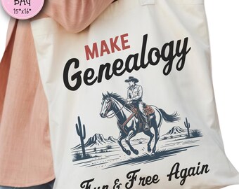 Western Cowboy Genealogie Einkaufstasche, Familiengeschichtsforschung