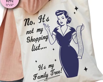 Lustige Genealogie Tragetasche: Retro Stammbaum Humor Geschenk