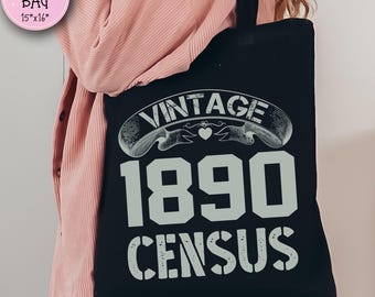 Vintage 1890 Zensus Tragetasche: Genealogisches Geschenk für Familienhistoriker