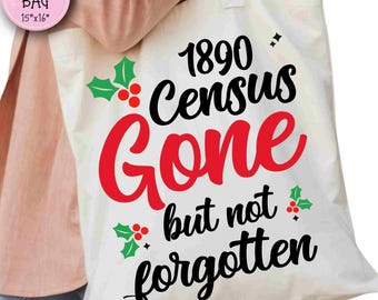 Lustige Genealogie Tragetasche: 1890 Volkszählung Witz, Geschenk für Familien Historiker