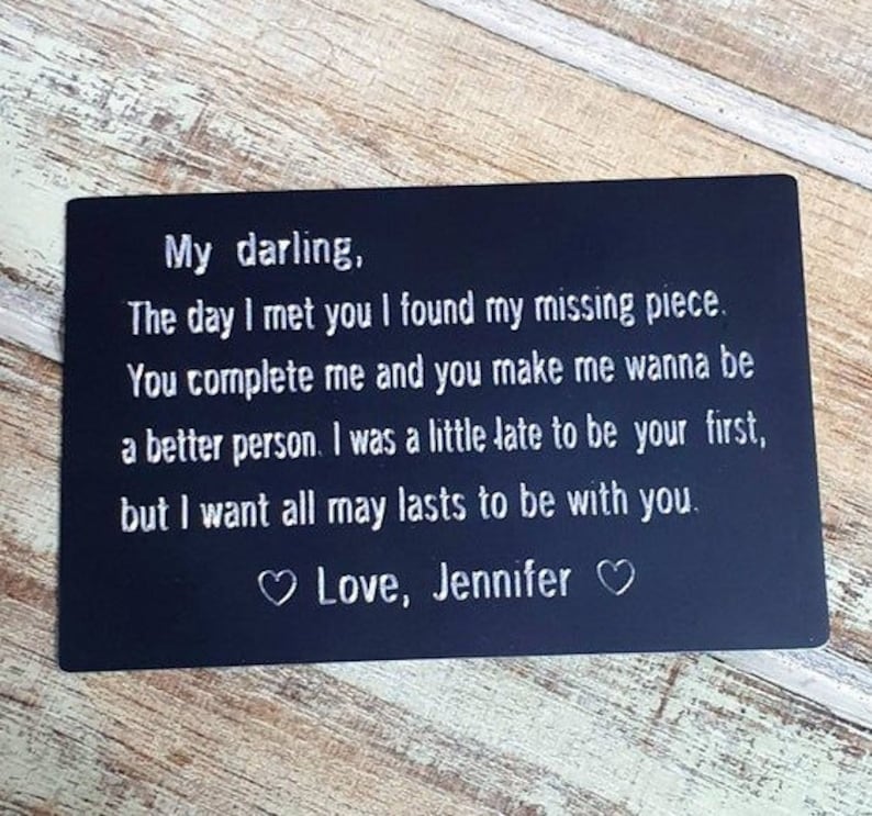 Wallet Card Message Personalized Wallet Card, Custom Wallet Card, Wallet Card Insert ...