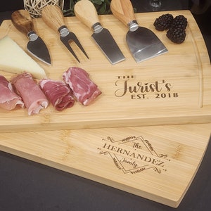 Personalized Cutting Board Engraved Wedding Gift, Bamboo Charcuterie Board, Mother's Day gift, Bridal Shower, Engagement Gift, Gift for Mom